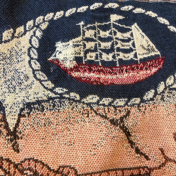 Fisherman Knots Tapestry Throw Blanket Marine 46x60” Nautical Coastal Sailing - Picture 4 of 10